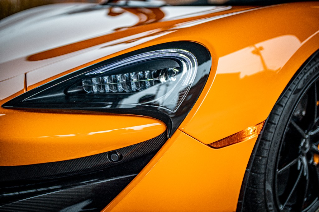McLaren headlight close-up detail