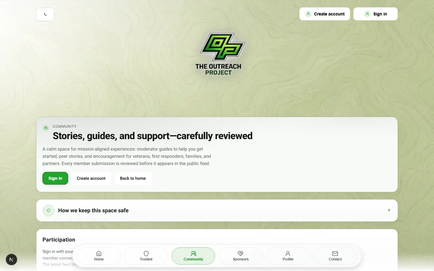 Community page with posts and member context.
